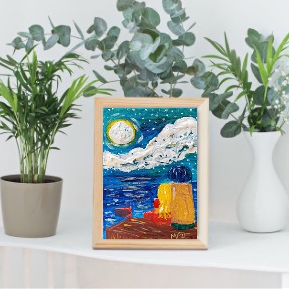 Loving Couple Painting Romantic Original Art Impas - Picture 4 of 11